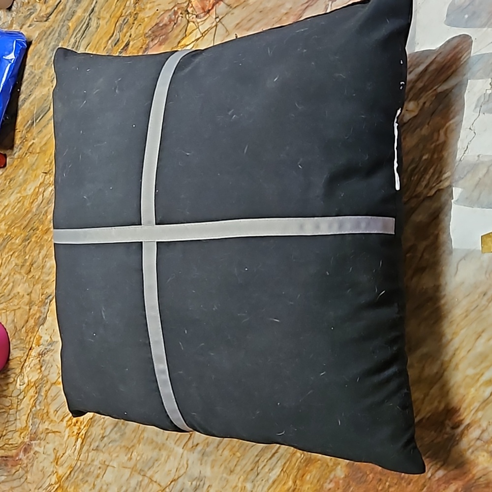Black throw pillow